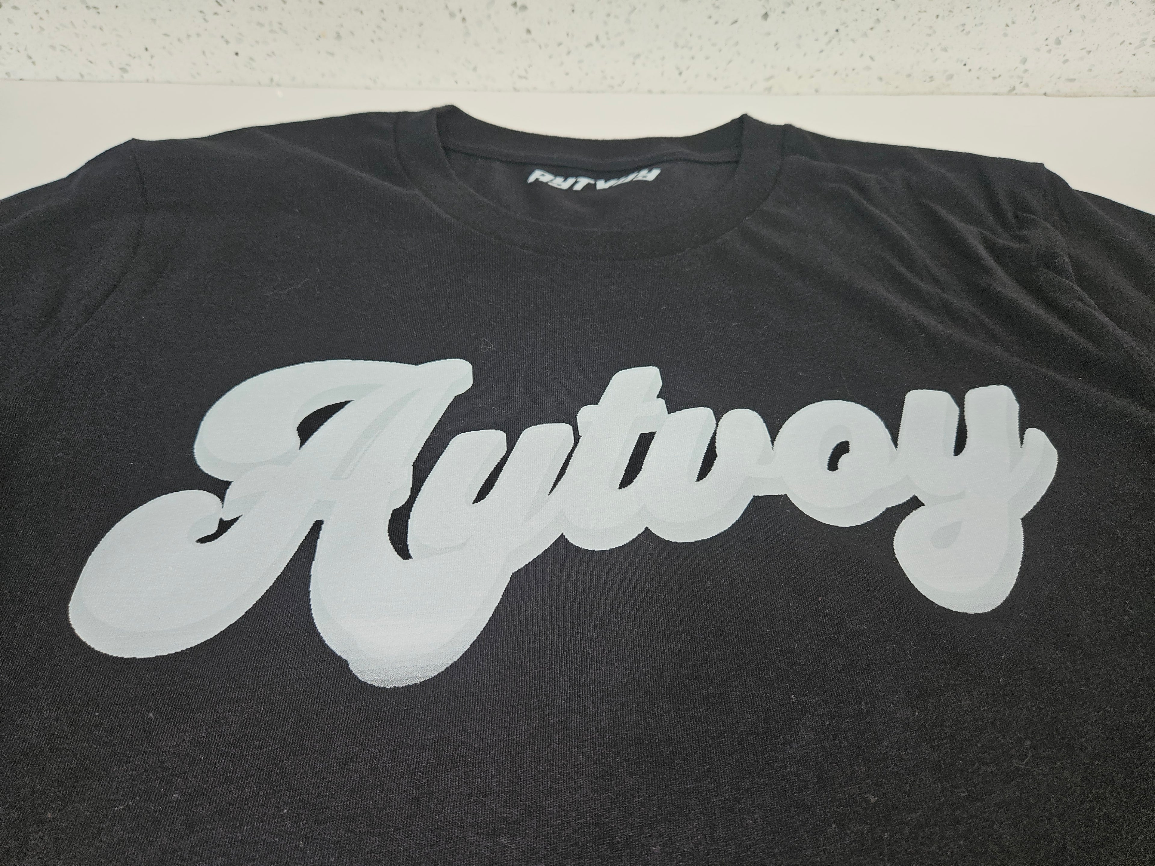 Aytvoy w/ white groovy lettering